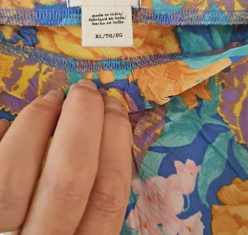 Billabong Summer Floral Viscose Midi Skirt in Blue and Mustard - Picture 4 of 13